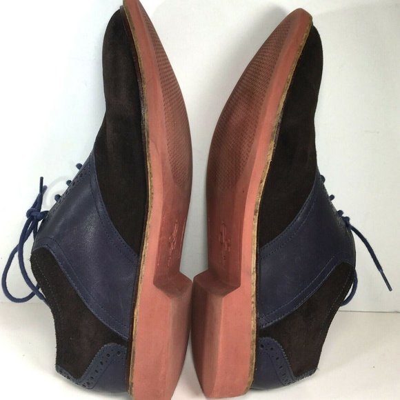 Cole Haan Brown Suede Blue Leather Oxford Shoes main image 4